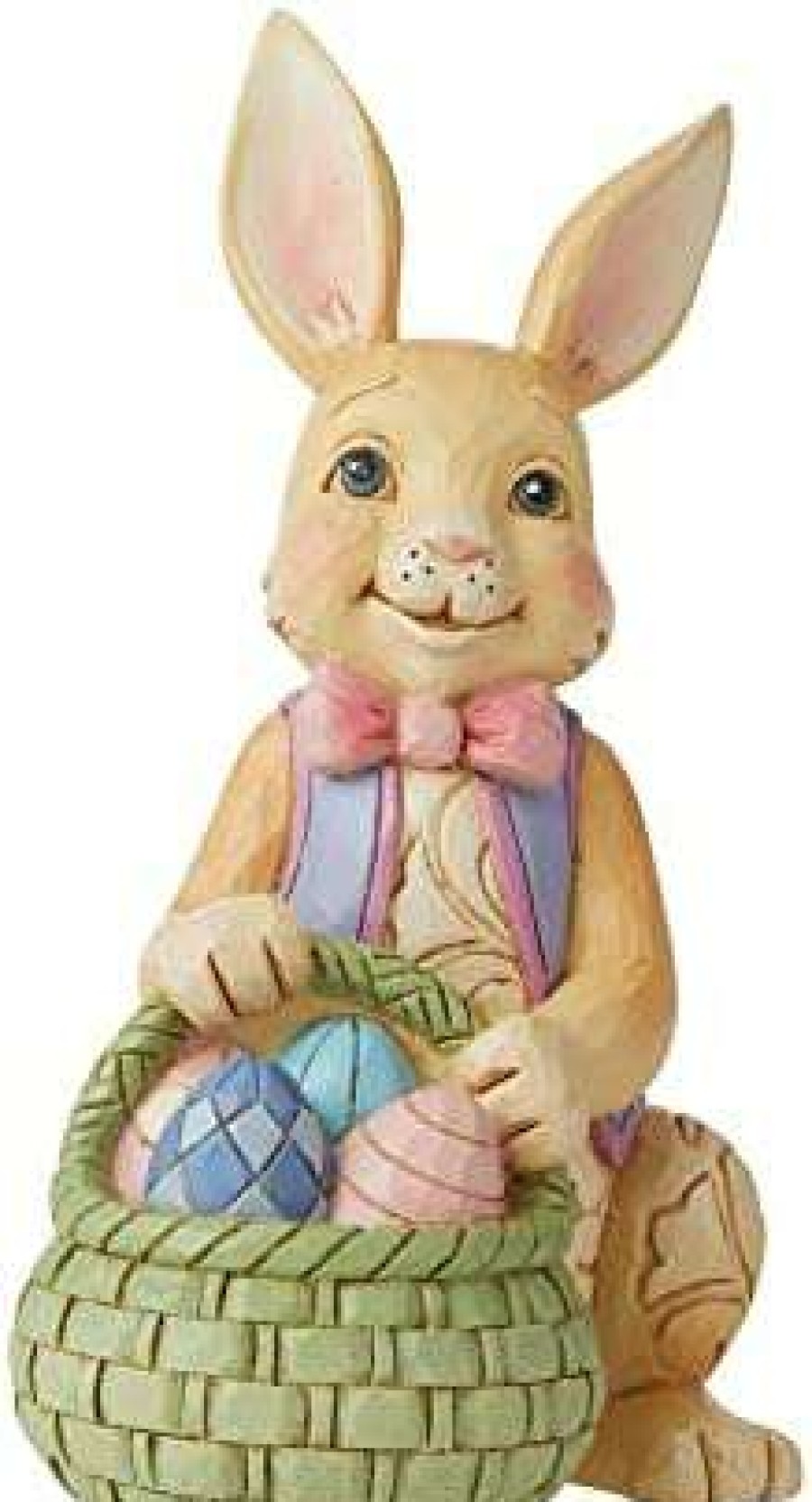 Collectible Figurines * | At The Best Price Jim Shore Heartwood Creek Mini Bunny With Easter Basket Figurine 6010275