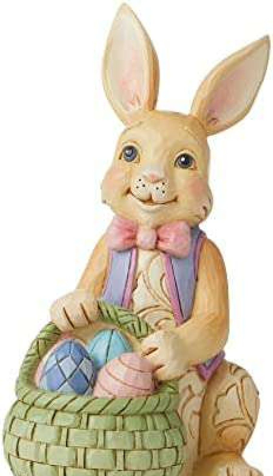 Collectible Figurines * | At The Best Price Jim Shore Heartwood Creek Mini Bunny With Easter Basket Figurine 6010275