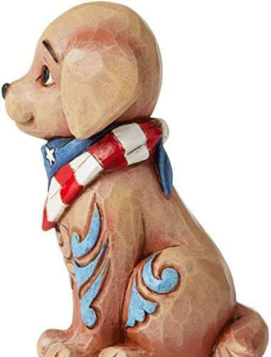 Collectible Figurines * | Outlet Patriotic Puppy Dog Bandana Figurine