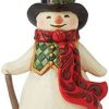 Collectible Figurines * | Premium Product Enesco Jim Shore Heartwood Creek Snowman With Long Scarf Miniature Figurine, 4.25 Inch, Multicolor