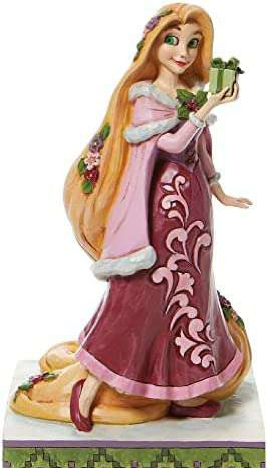 Collectible Figurines * | Reliable Quality Enesco Jim Shore Disney Traditions Rapunzel With Gifts Christmas Figurine 6008981