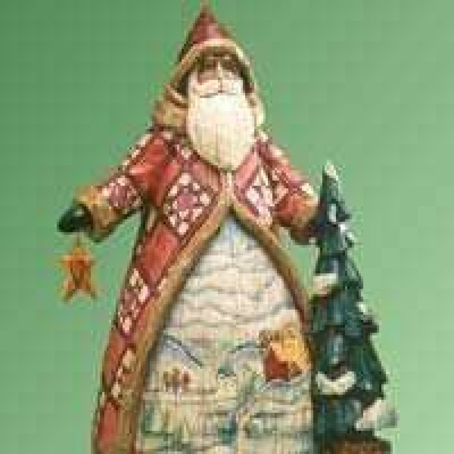 Collectible Figurines * | Outlet Jim Shore Heartwood Creek Snow Scene Santa By Enesco 112237