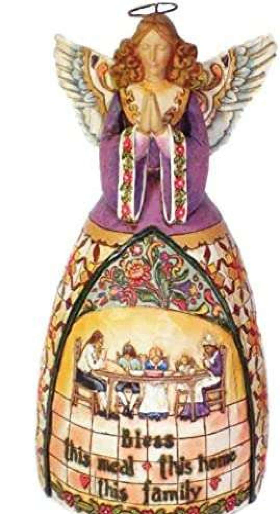 Collectible Figurines * | At Discount Prices Jim Shore Heartwood Creek Angel "Dinner Blessing" By Enesco 4005280