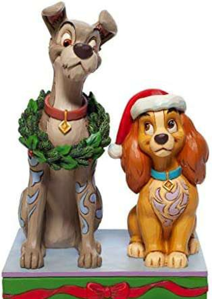 Collectible Figurines * | Competitive Price Enesco Jim Shore Disney Traditions Christmas Lady And The Tramp Figurine, 6.6 Inch, Multicolor