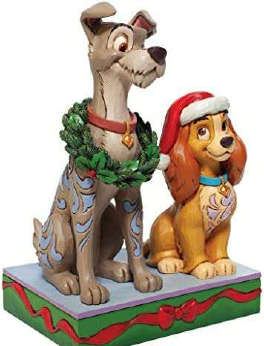 Collectible Figurines * | Competitive Price Enesco Jim Shore Disney Traditions Christmas Lady And The Tramp Figurine, 6.6 Inch, Multicolor