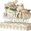 Collectible Figurines * | Store Enesco Jim Shore Heartwood Creek 6001410 White Woodland Santa In Sleigh, Multicolor