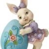 Collectible Figurines * | New Models Enesco Jim Shore Heartwood Creek Girl Bunny With Easter Egg Pint-Sized Figurine, 5.9 Inch, Multicolor