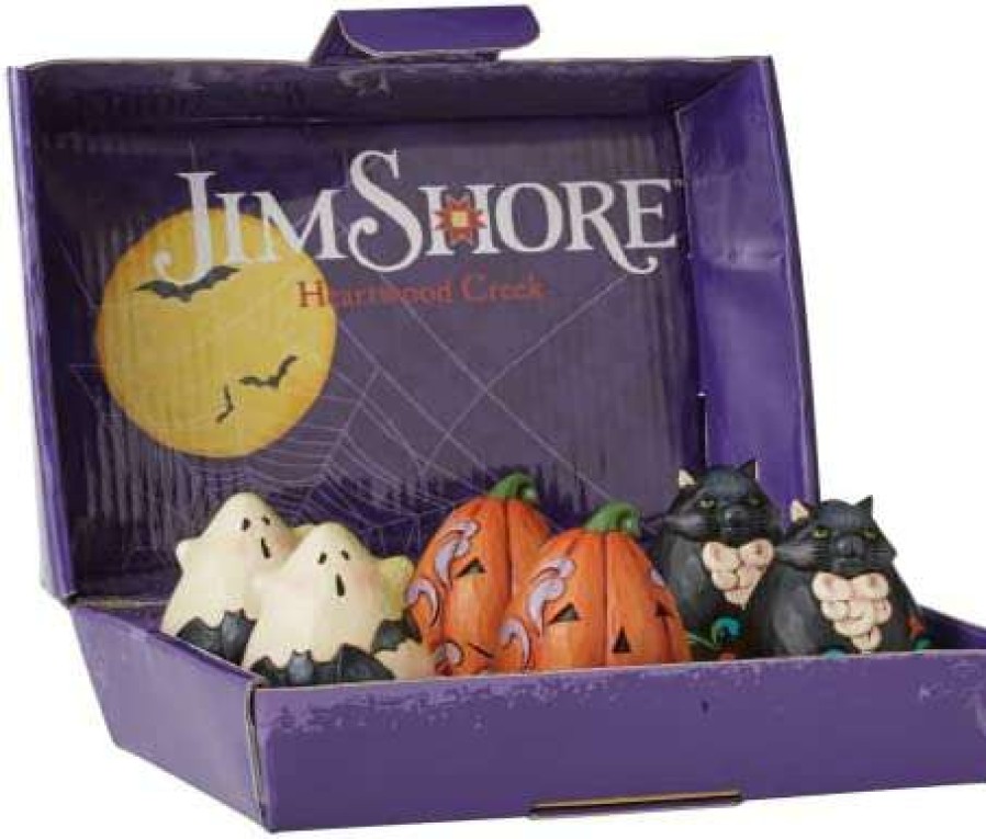 Collectible Figurines * | Outlet Jim Shore Heartwood Creek 2022 Halloween Eggs Set Of 6 With 3 Egg Styles: Ghost, Cat, And Jack O Lantern Pumpkin 6010840