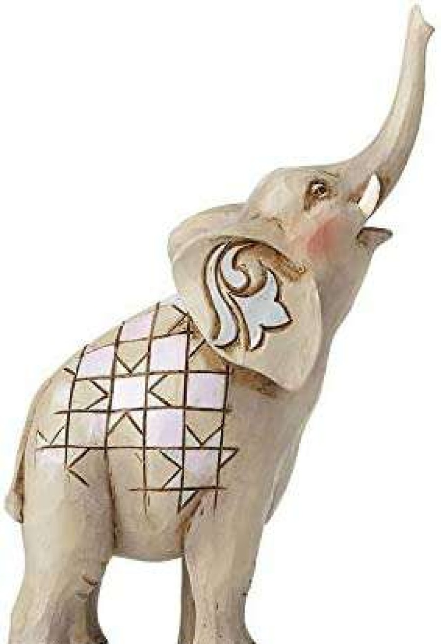 Collectible Figurines * | At The Best Price Jim Shore Heartwood Creek Mini Elephant Raised Trunk