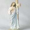 Collectible Figurines * | Premium Product Us 11.25 Jesus With Sacred Heart Leaning On The Dove Cross Figurine