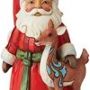 Collectible Figurines * | Excellent Enesco Jim Shore Heartwood Creek Santa With Deer Time For Peace Pint-Sized Figurine, Multicolor