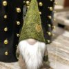 Collectible Figurines * | At Discount Prices Christmas Green St Patrick'S Day Handmade Gnome Plush Standing Figurine For Spring, Irish Gnome Elf Scandinavian Yule Santa Nisse, Nordic Elf Figurine Home Holiday Decoration Ornaments, Green Gnome