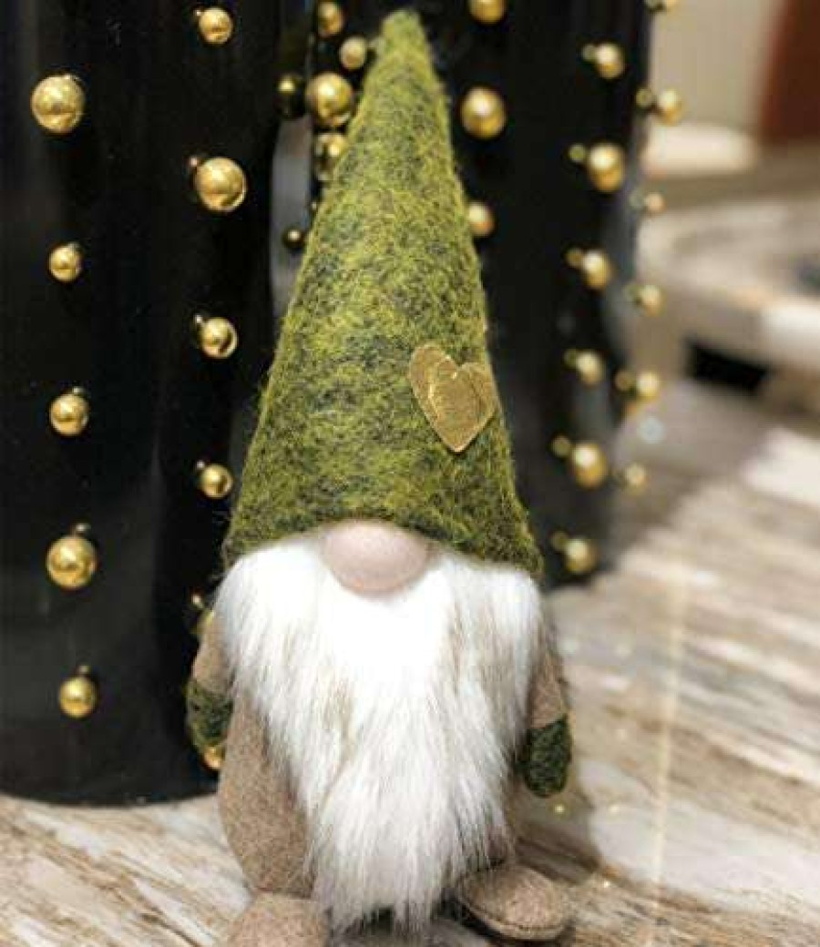 Collectible Figurines * | At Discount Prices Christmas Green St Patrick'S Day Handmade Gnome Plush Standing Figurine For Spring, Irish Gnome Elf Scandinavian Yule Santa Nisse, Nordic Elf Figurine Home Holiday Decoration Ornaments, Green Gnome