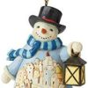 Collectible Figurines * | Premium Product Enesco Jim Shore Heartwood Creek Snowman With Village Scene Hanging Ornament, Multicolor