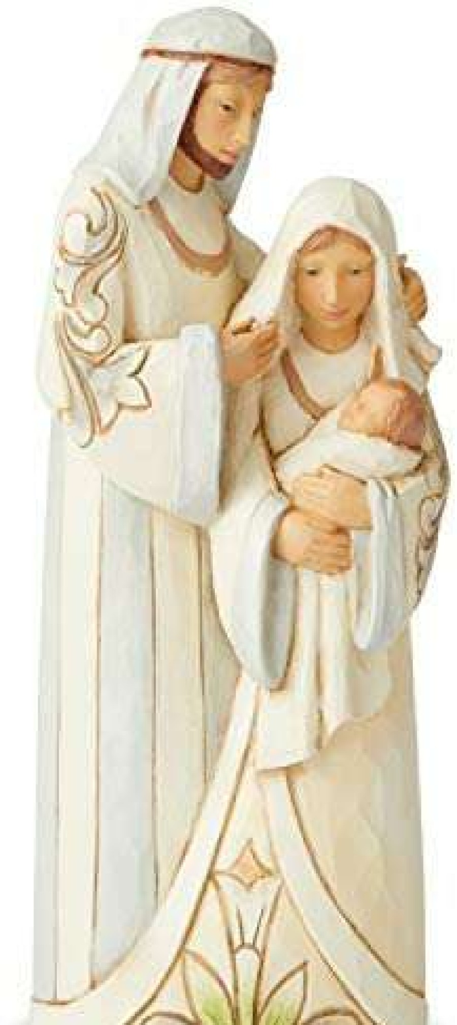 Collectible Figurines * | Top Sell Enesco Jim Shore Heartwood Creek White Woodland Holy Family Figurine, 6.69 Inch, Multicolor