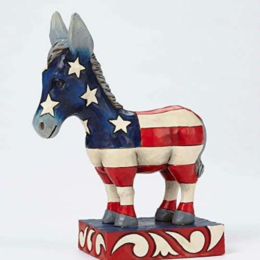 Collectible Figurines * | Reduction In Price Jim Shore Enesco Heartwood Creek Patriotic Donkey Figurine, 4.9 , Multicolor