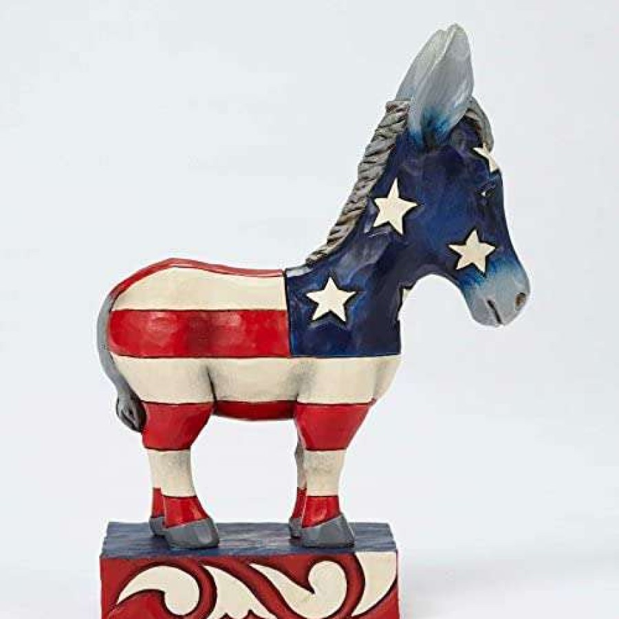 Collectible Figurines * | Reduction In Price Jim Shore Enesco Heartwood Creek Patriotic Donkey Figurine, 4.9 , Multicolor