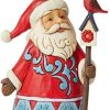 Collectible Figurines * | Fascinating Model Enesco Jim Shore Heartwood Creek Santa With Cardinal And Birdhouse Miniature Figurine, 4 Inch, Multicolor