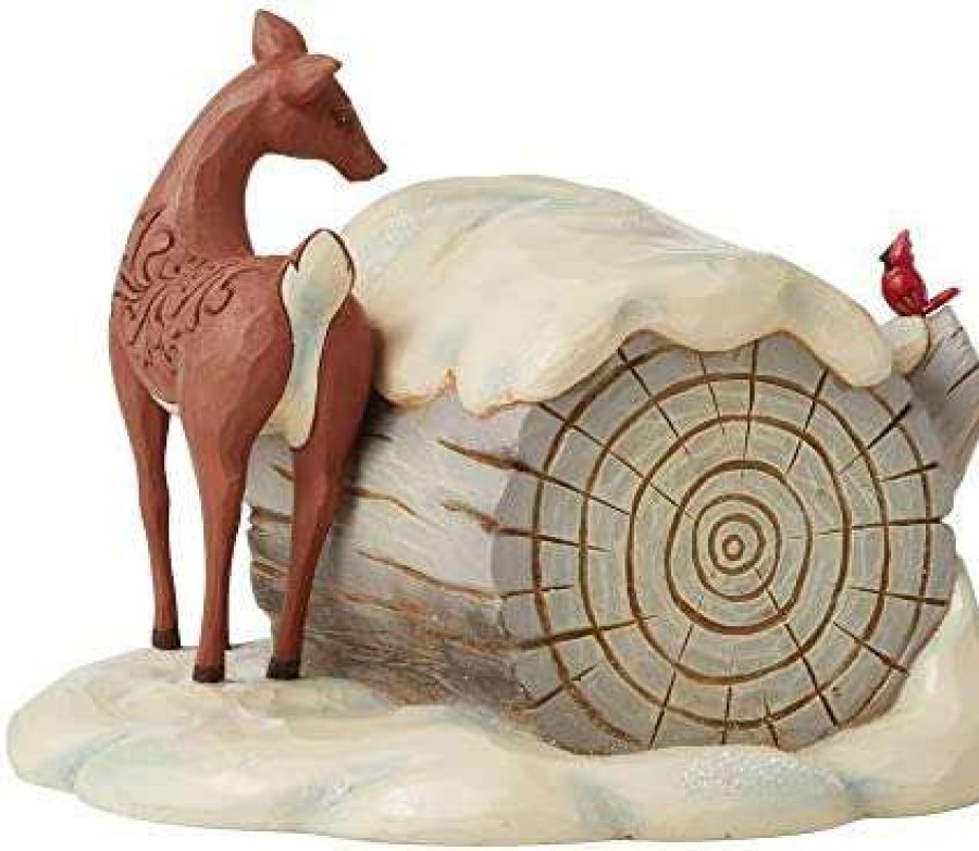 Collectible Figurines * | Fashionable Enesco Jim Shore Wonderland Animals In Hollow Log Figurine 6009487