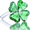 Collectible Figurines * | Discounts Online Crystal Flower Dreams Four-Leaf Clover Figurine Collectibles Green Crystal Glass Statue Ornament Lucky Gift For Car Table Shelf Decorations