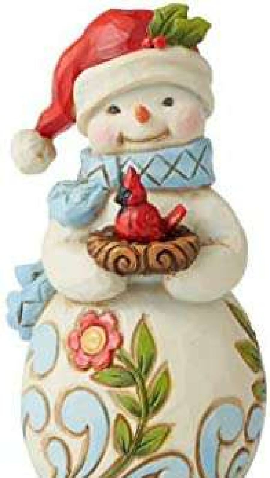 Collectible Figurines * | Discount Sale Enesco Jim Shore Heartwood Creek Snowman With Cardinal Miniature Figurine, 3.54 Inch, Multicolor