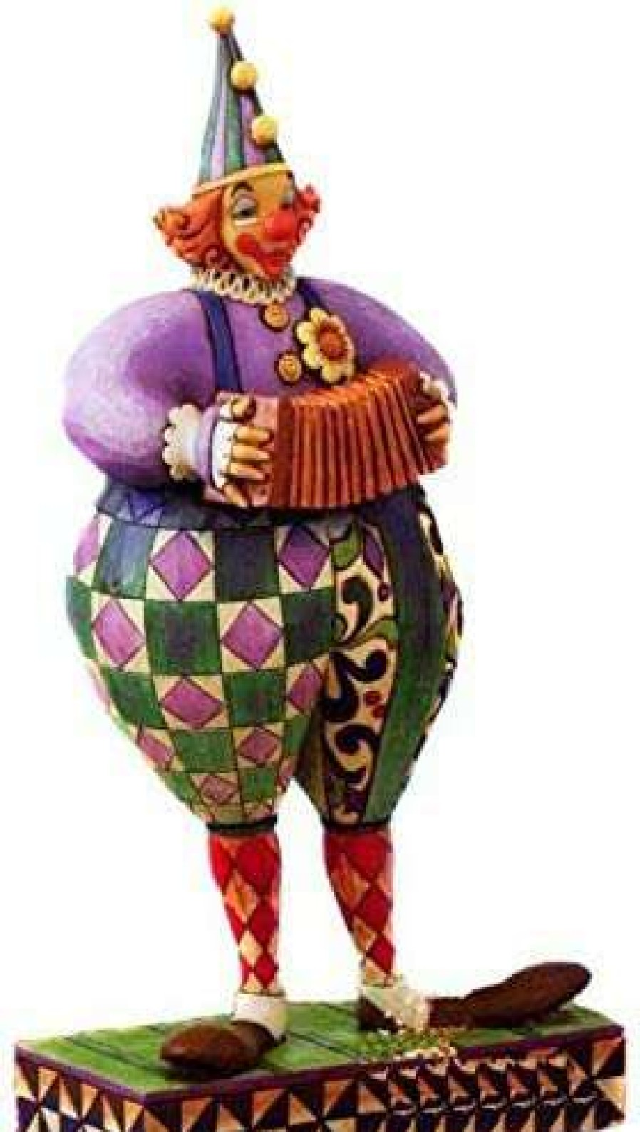 Collectible Figurines * | Reliable Quality Jim Shore Heartwood Creek Clown With Accordion By Enesco 4007673