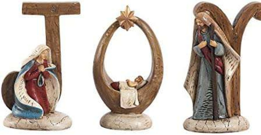 Collectible Figurines * | At The Best Price Transpac 3-Piece Joy Nativity Set