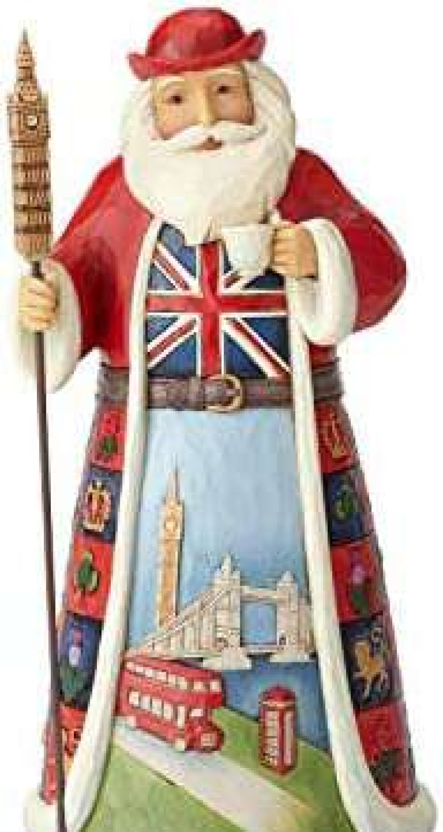 Collectible Figurines * | Discount Sale Enesco Jim Shore Heartwood Creek British Santa Around The World Figurine, 7 , Multicolor, 2 Count