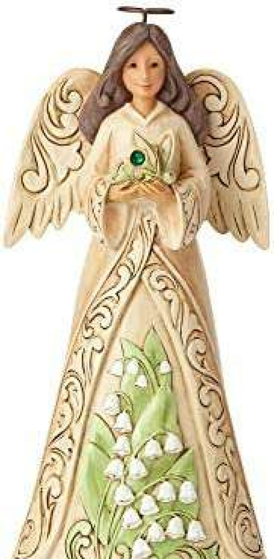 Collectible Figurines * | Discount Sale Enesco Jim Shore Heartwood Creek May Monthly Angel Birthstone Figurine, 6.25 , Multicolor