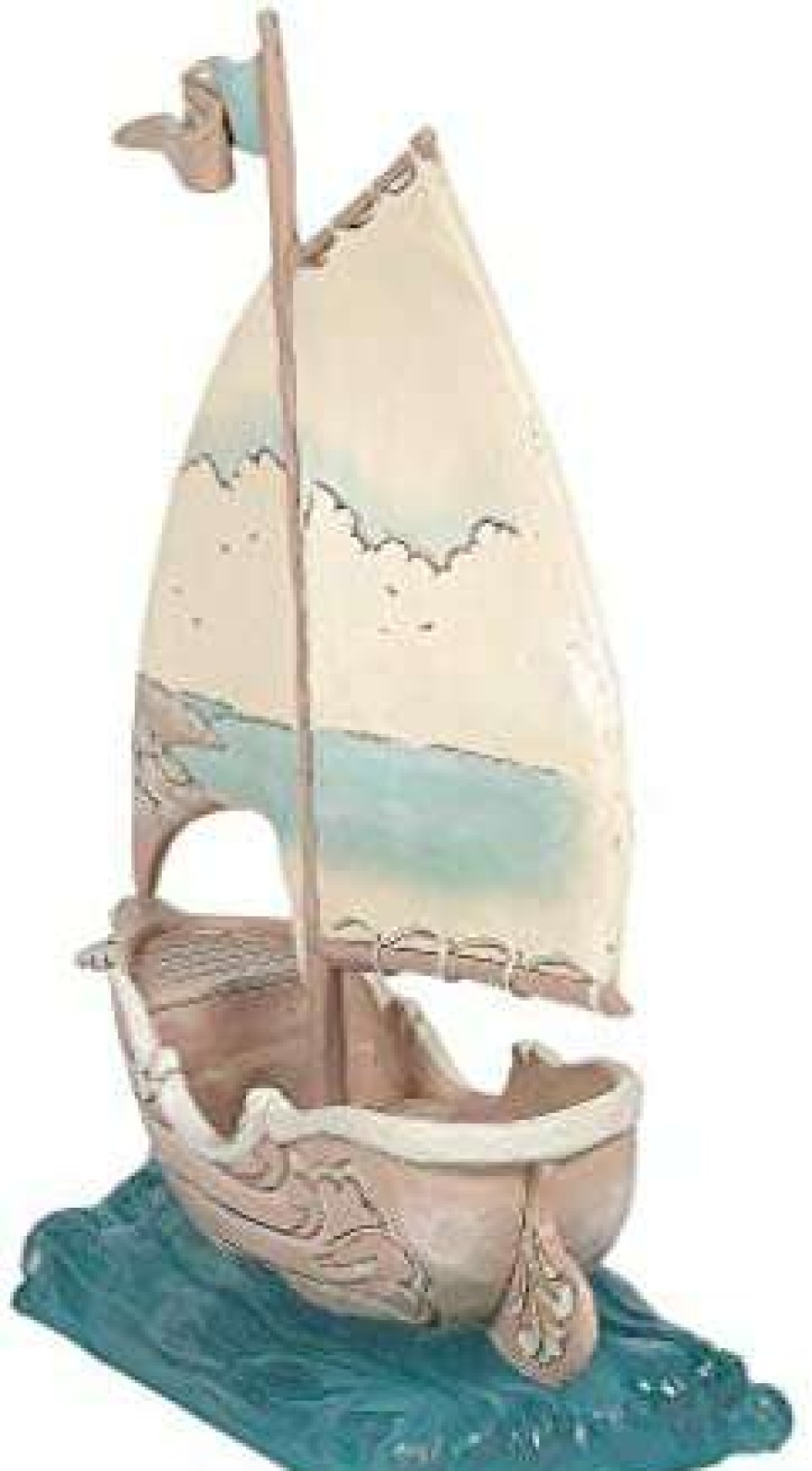 Collectible Figurines * | Fascinating Model Enesco Jim Shore Heartwood Creek Coastal Sailboat With Scene Figurine, 7.5 Inch, Multicolor