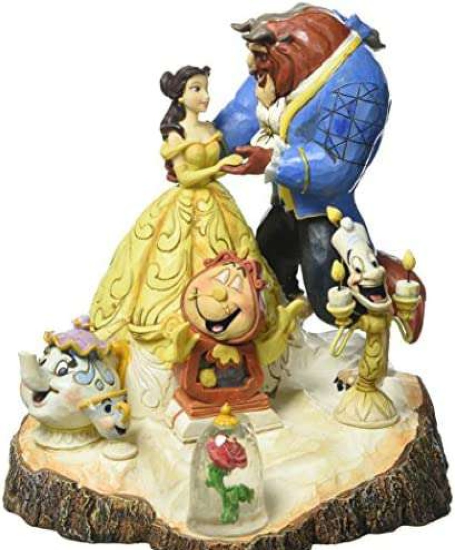 Collectible Figurines * | New Models Disney Traditions By Jim Shore Beauty And The Beast Carved By Heart Stone Resin Figurine, 7.75"